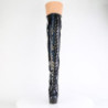 Patent 15 cm DELIGHT-3029 Black overknee boots with laces