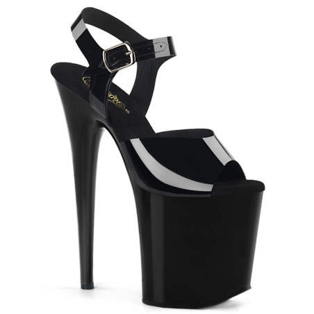 Black high heels 20 cm FLAMINGO-808N jelly-like pole shoes