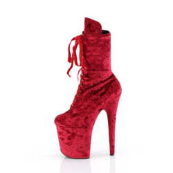 Velvet 20 cm FLAMINGO-1045VEL Red heeled boots + protective toe caps