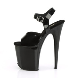 Black high heels 20 cm FLAMINGO-808N jelly-like pole shoes