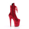 Velvet 20 cm FLAMINGO-1045VEL Red heeled boots + protective toe caps