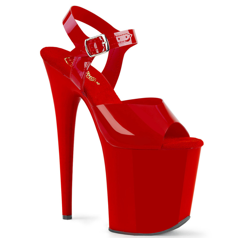 Red high heels 20 cm FLAMINGO-808N jelly-like pole shoes