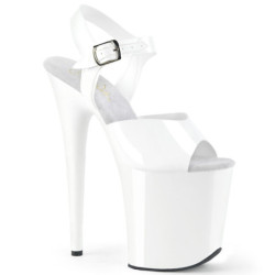 White high heels 20 cm FLAMINGO-808N jelly-like pole shoes