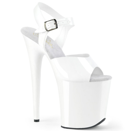 White high heels 20 cm FLAMINGO-808N jelly-like pole shoes