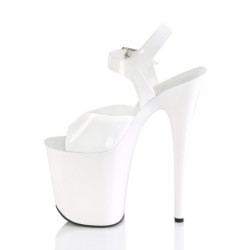 White high heels 20 cm FLAMINGO-808N jelly-like pole shoes