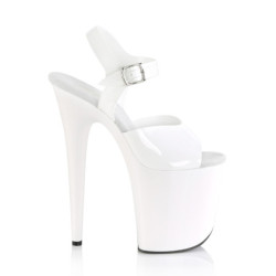 White high heels 20 cm FLAMINGO-808N jelly-like pole shoes