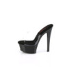 Vinyl 15 cm GLEAM-601 Black mules high heels
