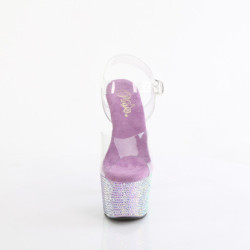 Violet 18 cm BEJEWELED-708RRS Pole high heels shoes rhinestones platform