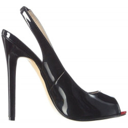 Neri décolleté slingback tacchi alti con punta aperta 13 cm SEXY-08