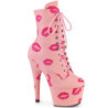 ADORE-1020KISSES 18 cm pleaser high heels ankle boots rose