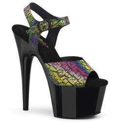 Black high heels 18 cm ADORE-708N-LTP jelly-like platform high heels