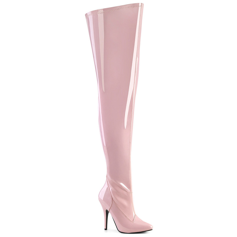 Rose 13 cm thigh high stretch overknee boots wide calf for men