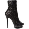 Black Sequins 15,5 cm BLONDIE-R-1008 Platform Ankle Calf Boots