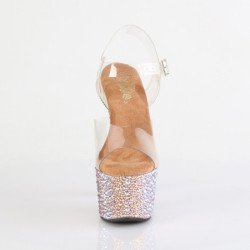 Rose gold 18 cm BEJEWELED-708MS Pole dance high heels rhinestones platform