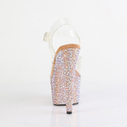 Rose gold 18 cm BEJEWELED-708MS Pole dance high heels rhinestones platform