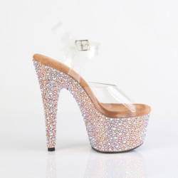 Rose gold 18 cm BEJEWELED-708MS Pole dance high heels rhinestones platform