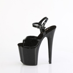 Nero 20 cm FLAMINGO-809GP scintillare plateau scrape con tacco alto