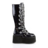 Hologram 9 cm DAMNED-318 emo knee high women buckle boots platform black