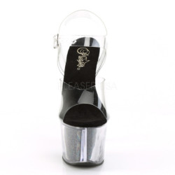 Black 18 cm SKY-308G-T glitter platform sandals shoes