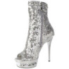 Silver Sequins 15,5 cm BLONDIE-R-1008 Platform Ankle Calf Boots
