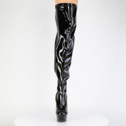 Patent 15 cm thigh high stretch overknee boots wide calf