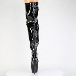 Patent 15 cm thigh high stretch overknee boots wide calf