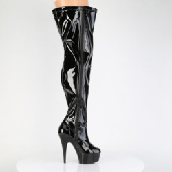 Patent 15 cm thigh high stretch overknee boots wide calf