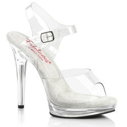 Transparent platform 12,5 cm GLORY-508 Fabulicious high heels sandals