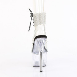 Black 18 cm ADORE-791-2RS transparent platform ankle straps high heels