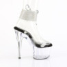 Black 18 cm ADORE-791-2RS transparent platform ankle straps high heels