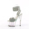 Silver 18 cm ADORE-791HTRS transparent platform ankle straps high heels