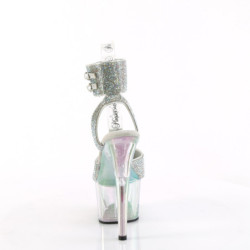 Silver 18 cm ADORE-791HTRS transparent platform ankle straps high heels