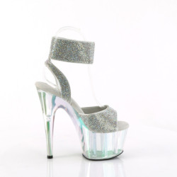 Silver 18 cm ADORE-791HTRS transparent platform ankle straps high heels
