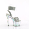 Silver 18 cm ADORE-791HTRS transparent platform ankle straps high heels