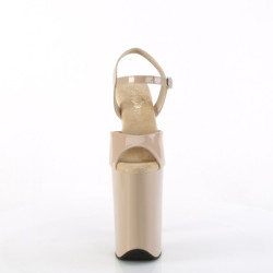 Verniciata beige 23 cm INFINITY-909 tacchi estremi - scarpe tacco più plateau alto