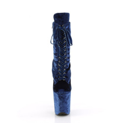 Velvet 20 cm FLAMINGO-1045VEL blue heeled boots + protective toe caps