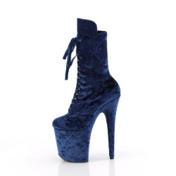 Velvet 20 cm FLAMINGO-1045VEL blue heeled boots + protective toe caps