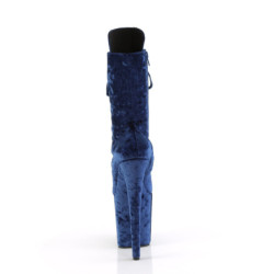 Velvet 20 cm FLAMINGO-1045VEL blue heeled boots + protective toe caps