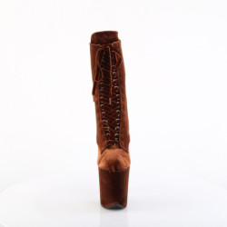 Velvet 20 cm FLAMINGO-1045VEL Brown heeled boots + protective toe caps