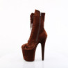 Velvet 20 cm FLAMINGO-1045VEL Brown heeled boots + protective toe caps