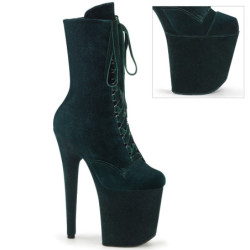 Velvet 20 cm FLAMINGO-1045VEL green heeled boots + protective toe caps