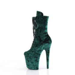 Velvet 20 cm FLAMINGO-1045VEL green heeled boots + protective toe caps