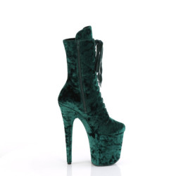 Velvet 20 cm FLAMINGO-1045VEL green heeled boots + protective toe caps