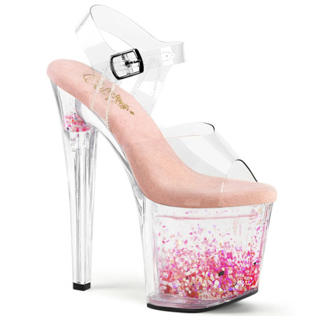 Transparent 19 cm ENCHANT-708A glitter platform sandals shoes