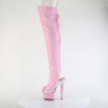 Vegan 18 cm SPECTATOR-3030 rose high heeled lace up thigh high boots