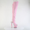 Vegan 18 cm SPECTATOR-3030 rose high heeled lace up thigh high boots