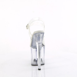 White transparent 19 cm ENCHANT-708 Platform High Heels Shoes