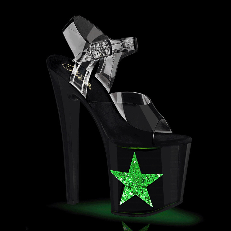 LED light platform 19 cm STAR exotic pole dance high heel sandals