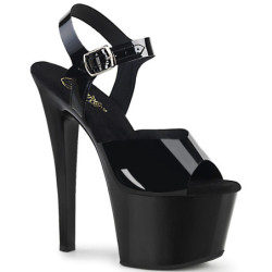 Black high heels 18 cm SKY-308N jelly-like platform high heels