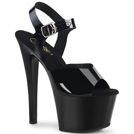 Black high heels 18 cm SKY-308N jelly-like platform high heels